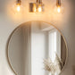 YANSUN 27 in. 3-Light Brushed Nickel Vanity Light with Clear Glass Shades, Wall Sconce for Vanity Mirror or Dressing Room