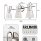 YANSUN 24 in. 3-Light Brushed Nickel Vanity Light with Glass Shades, Modern Wall Sconce for Bathroom, Vanity, or Dressing Room
