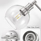 YANSUN 24 in. 3-Light Brushed Nickel Vanity Light with Clear Glass Globe Shades Perfect for Vanity Powder Room Dressing Room