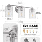 YANSUN 20 in. 3-Light for Bathroom Vanity Light Polished Nickel with Clear Seedy Glass Shade Dimmable for Vanity Powder Room