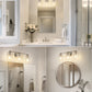 YANSUN 20 in. 3-Light for Bathroom Vanity Light Polished Nickel with Clear Seedy Glass Shade Dimmable for Vanity Powder Room