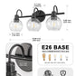 YANSUN 20 in. 3-Light Matte Black Bathroom Vanity Light, Industrial Design with Clear Glass Globe Shades for Vanity, or Mirror