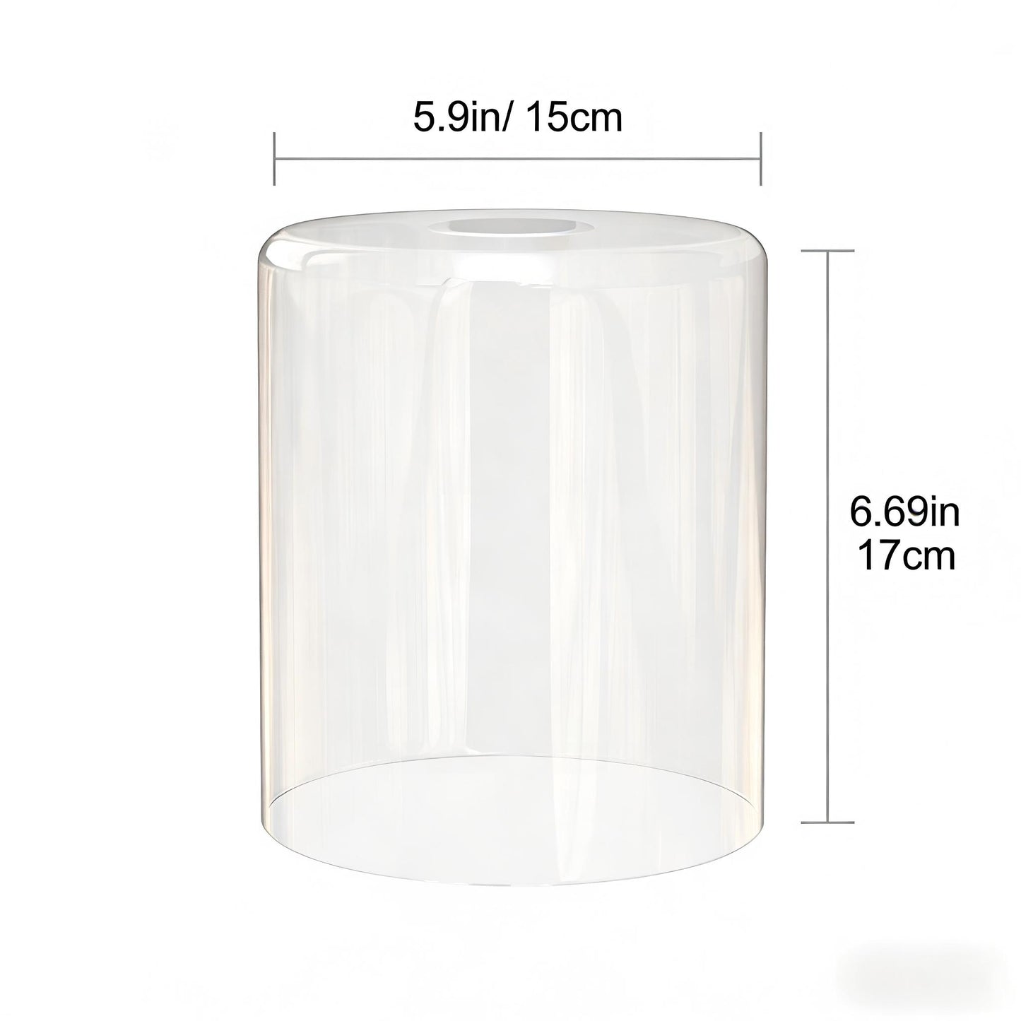 YANSUN 7 in. 1 in. Lip Clear Glass Cylindrical Pendant Shade and Vanity Shade (1-Pack)