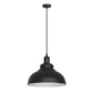 YANSUN Single Pendant Light with 30cm Black Glass Shade E26 Bulb Not Included