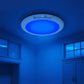 YANSUN 7.5 in. 1-Light RGB White Round Dimmable Motion Sensor Integrated LED Flush Mount Ceiling Light with Remote for Bedroom
