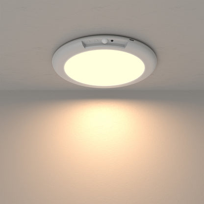 YANSUN 7.5 in. 1-Light RGB White Round Dimmable Motion Sensor Integrated LED Flush Mount Ceiling Light with Remote for Bedroom