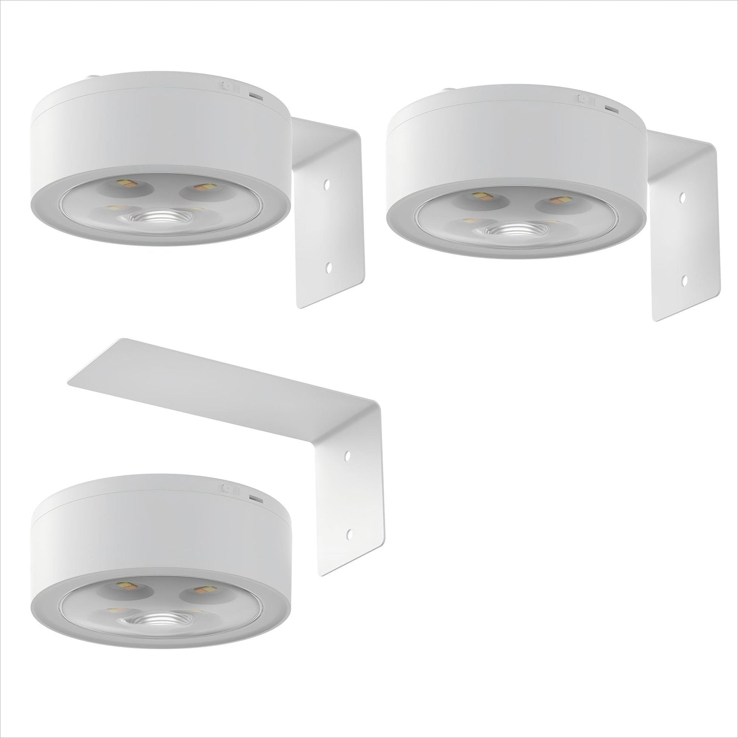 YANSUN 3-Pack  Round Wall LED Lights White Plastic 0.5W with Remote Control