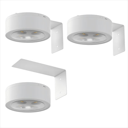 YANSUN 3-Pack  Round Wall LED Lights White Plastic 0.5W with Remote Control