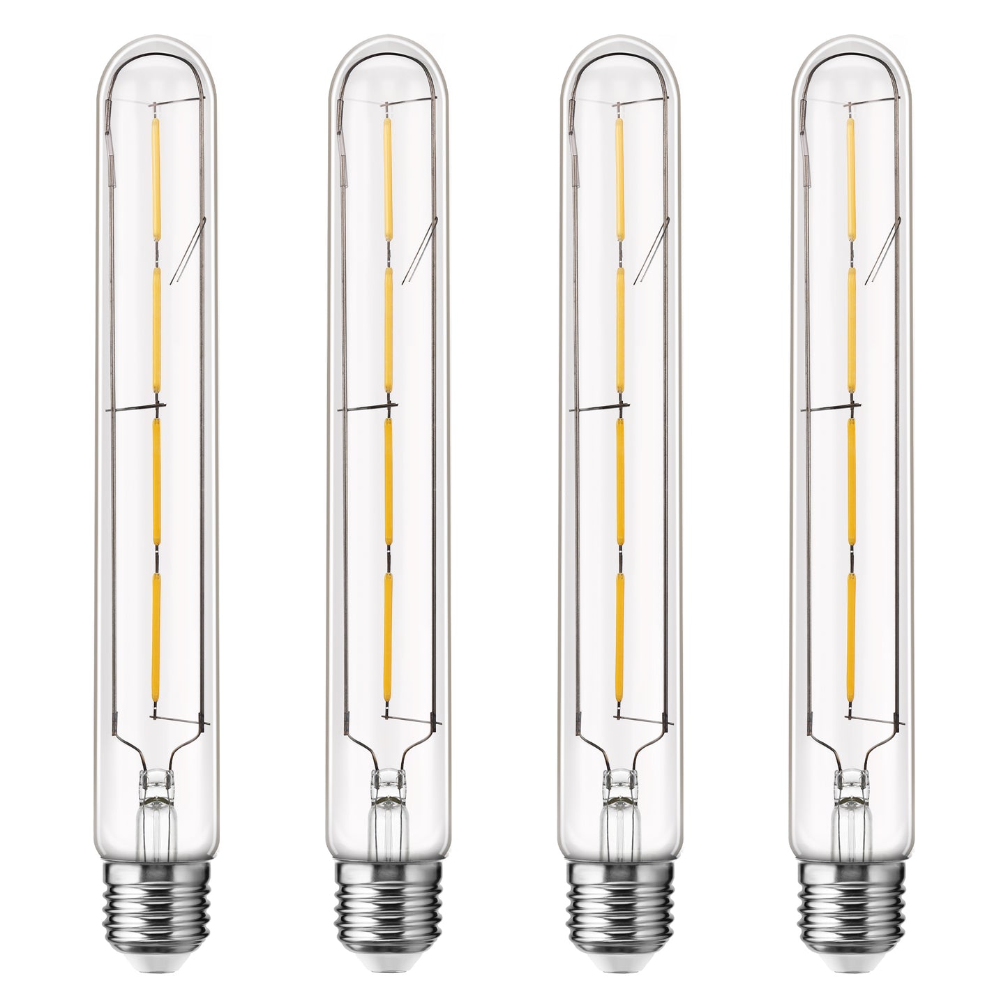 YANSUN 4-Watt 40-Watt Equivalent T30 Soft White (2700K) 9 in. Edison LED Tube Bulb, Vintage Filament, Dimmable, 4-Pack