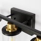 YANSUN 20 in. 3-Light Black and Gold Vanity Light with Clear Glass Shades for Bathroom or Bedroom Mirror