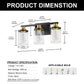 YANSUN 20 in. 3-Light Black and Gold Vanity Light with Clear Glass Shades for Bathroom or Bedroom Mirror