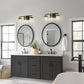 YANSUN 20 in. 3-Light Black and Gold Vanity Light with Clear Glass Shades for Bathroom or Bedroom Mirror