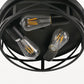 YANSUN 12.6 in. 3-Light Black Metal Drum Flush Mount Lighting with No Bulbs Included 1-Pack