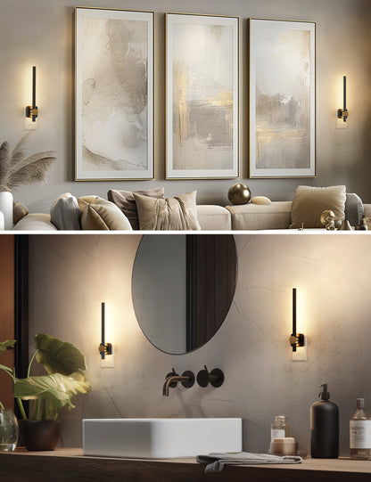 YANSUN 2W Integrated LED Plug-In Night Light, Long Slim Round Bar, Slide Dimming, Warm White 3000K, 1-Pack