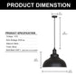 YANSUN Single Pendant Light with 30cm Black Glass Shade E26 Bulb Not Included