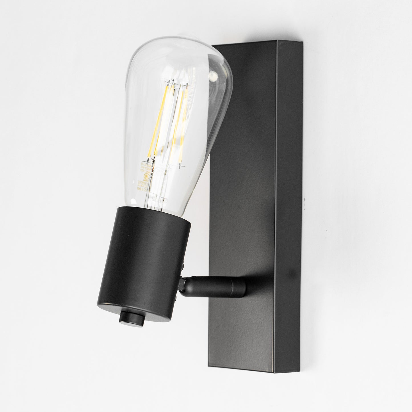YANSUN 2.6 in. 1 Light Black Contemporary Minimalist Smart Home Wall Sconce for Bedroom Living Room with No Shade