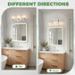 YANSUN 3-Light Vanity Mirror Light, 17-Inch Length, Hand-Finished White Rustic Finish, ETL Certified, E26 Sockets