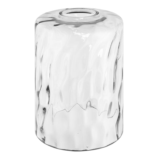 YANSUN 3-Pack Glass Cylinder Lamp Shades, Transparent Water Ripple Design, Non-Integrated Bulb, Compatible with Standard Light Fixtures