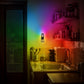 YANSUN 1-Pack RGB Rainbow Running Light Plug-in Night Light with Photocell Sensor 180?? Rotatable Color Changing Wall Night Lamp US Plug