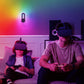 YANSUN 1-Pack RGB Rainbow Running Light Plug-in Night Light with Photocell Sensor 180?? Rotatable Color Changing Wall Night Lamp US Plug