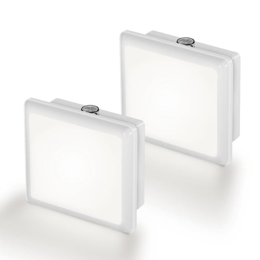 YANSUN 2-Pack Plug-in Night Light Dusk to Dawn Sensor Square LED Night Lamp 5000K White Light US Plug