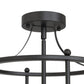YANSUN 13 in. 3-Light Black Vintage Drum Farmhouse Semi-Flush Mount Ceiling Fixture with No Glass Shade 1-pack