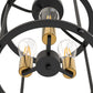 YANSUN 13 in. 3-Light Black Vintage Drum Farmhouse Semi-Flush Mount Ceiling Fixture with No Glass Shade 1-pack