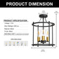 YANSUN 13 in. 3-Light Black Vintage Drum Farmhouse Semi-Flush Mount Ceiling Fixture with No Glass Shade 1-pack