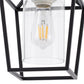 7 in. 1-Light Black Gold Semi Flush Mount Ceiling Light,Farmhouse Retro Cage Kitchen Lighting Fixtures with Glass Shade