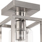 YANSUN 6 in. Nickel 1-Light Cage Semi Flush Mount Ceiling Light with Glass Shade for Living Room Hallway