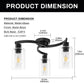 11.8 in. 3-Light Semi-Flush Mount Ceiling Light, Matte Black Bedroom Light Fixtures with Clear Glass Shades