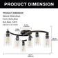 YANSUN 6-Light Semi Flush Mount Ceiling Light Matte Black Fixture with Explosion-Proof Glass Tubes E26 Base Bulb Not Included