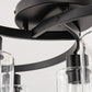 YANSUN 6-Light 20.5 in. Black Industrial Semi-Flush Mount Ceiling Light with Clear Glass Shades for Hallway or Entryway