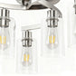 YANSUN 6-Light Twisted Tube Pendant with Clear Glass Shades, Brushed Nickel Finish, Industrial Modern Design
