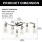 YANSUN 6-Light Twisted Tube Pendant with Clear Glass Shades, Brushed Nickel Finish, Industrial Modern Design