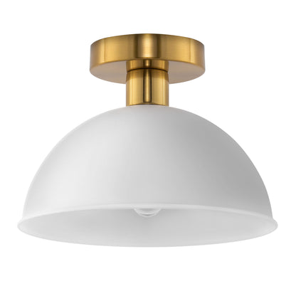 10 in. 1-Light White Semi-Flush Mount for Foyer, Kitchen, E26 Base, No Bulbs Included (2-Pack)