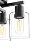 YANSUN 13.2 in. 4-Light Semi-Flush Mount Ceiling Light, Branch Design, Matte Black, Clear Glass Shades, Non-Integrated Bulb
