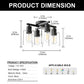 YANSUN 13.2 in. 4-Light Semi-Flush Mount Ceiling Light, Branch Design, Matte Black, Clear Glass Shades, Non-Integrated Bulb