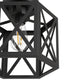 YANSUN 9.4 in. Industrial Matte Black Hexagon Semi Flush Mount Ceiling Light with Black Metal Shade for Foryers, E26 Socket,