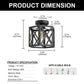 YANSUN 9.4 in. Industrial Matte Black Hexagon Semi Flush Mount Ceiling Light with Black Metal Shade for Foryers, E26 Socket,