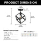 YANSUN Modern Square Flush Mount Ceiling Light, Geometric Metal Frame in Matte Black Finish, 6.3in Diameter