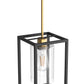 YANSUN 1-Light Modern Pendant Light, Black and Gold Hanging Ceiling Light Fixture E26, Industrial Vintage Single Light for Kitchen Island Dining Room