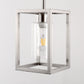 1-Light Brushed Nickel Kitchen Island Pendant Light with Down Rod Hanging Light Fixture with Clear Glass Shade