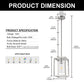 1-Light Brushed Nickel Kitchen Island Pendant Light with Down Rod Hanging Light Fixture with Clear Glass Shade