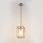 1-Light Brushed Nickel Kitchen Island Pendant Light with Down Rod Hanging Light Fixture with Clear Glass Shade
