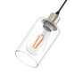 YANSUN 1 Light Nickel Pendant Light with Clear Glass Shade for Kitchen and Dining Room, No Bulbs Included (Set of 2)