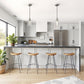 YANSUN 1 Light Nickel Pendant Light with Clear Glass Shade for Kitchen and Dining Room, No Bulbs Included (Set of 2)