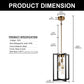 3-Light Modern Rectangle Black and Gold Pendant Kitchen Island Pendant Light