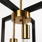3-Light Modern Rectangle Black and Gold Pendant Kitchen Island Pendant Light