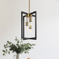 3-Light Modern Rectangle Black and Gold Pendant Kitchen Island Pendant Light